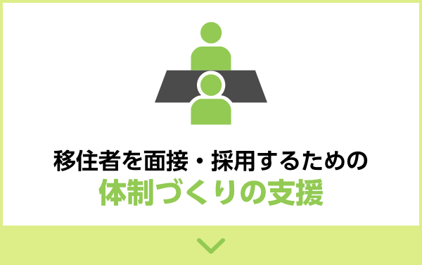 移住者を面接・採用体制づくりの支援